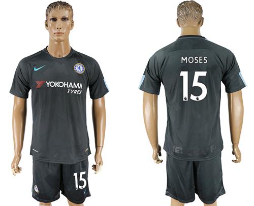 Chelsea #15 Moses Black Soccer Club Jersey - Click Image to Close
